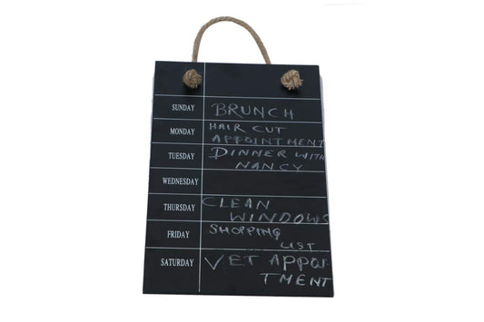 Hanging Wooden Weekly Planner Calendar Chalkboard Blackboard - Kinder Kreato