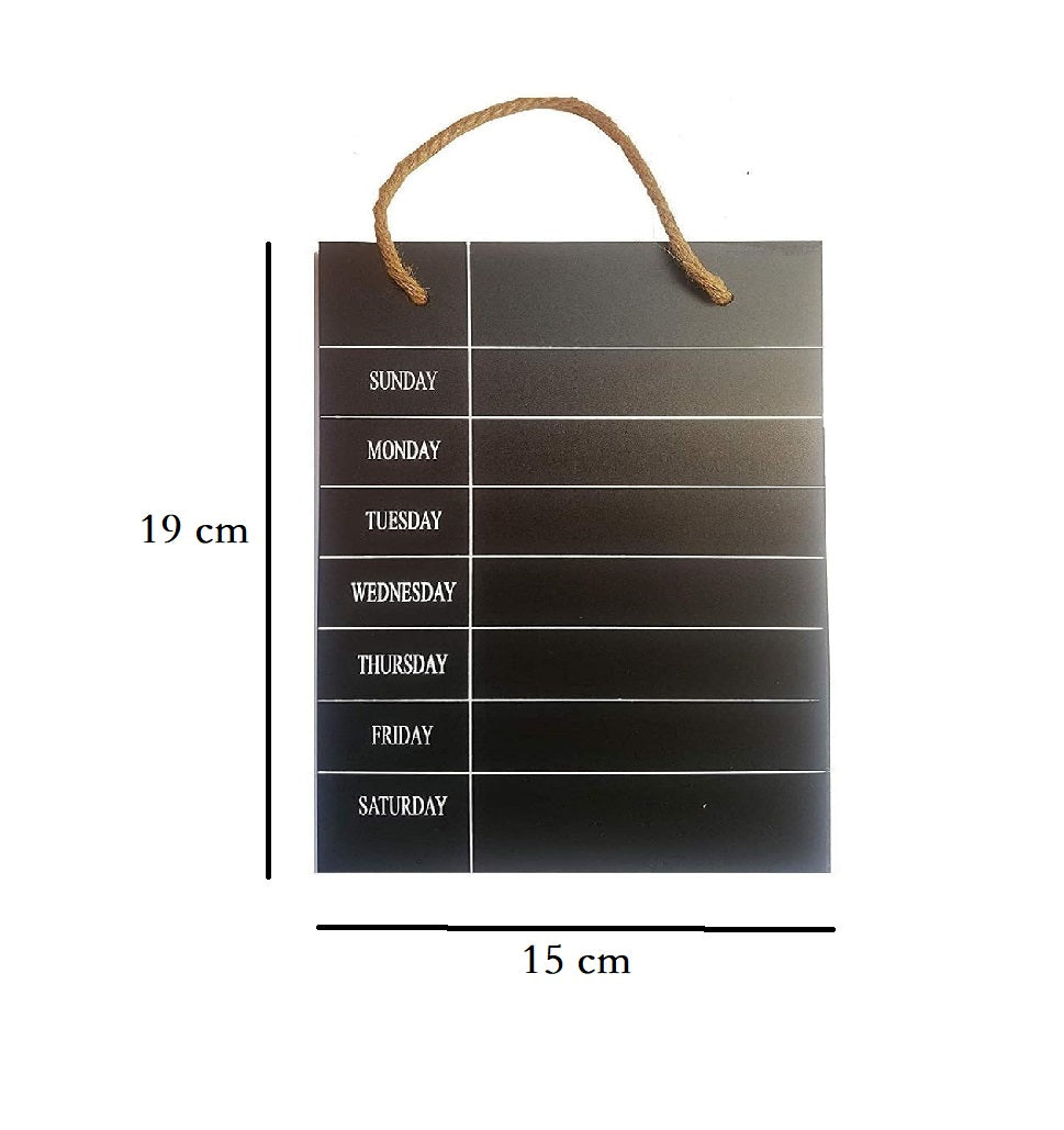 Hanging Wooden Weekly Planner Calendar Chalkboard Blackboard - Kinder Kreato