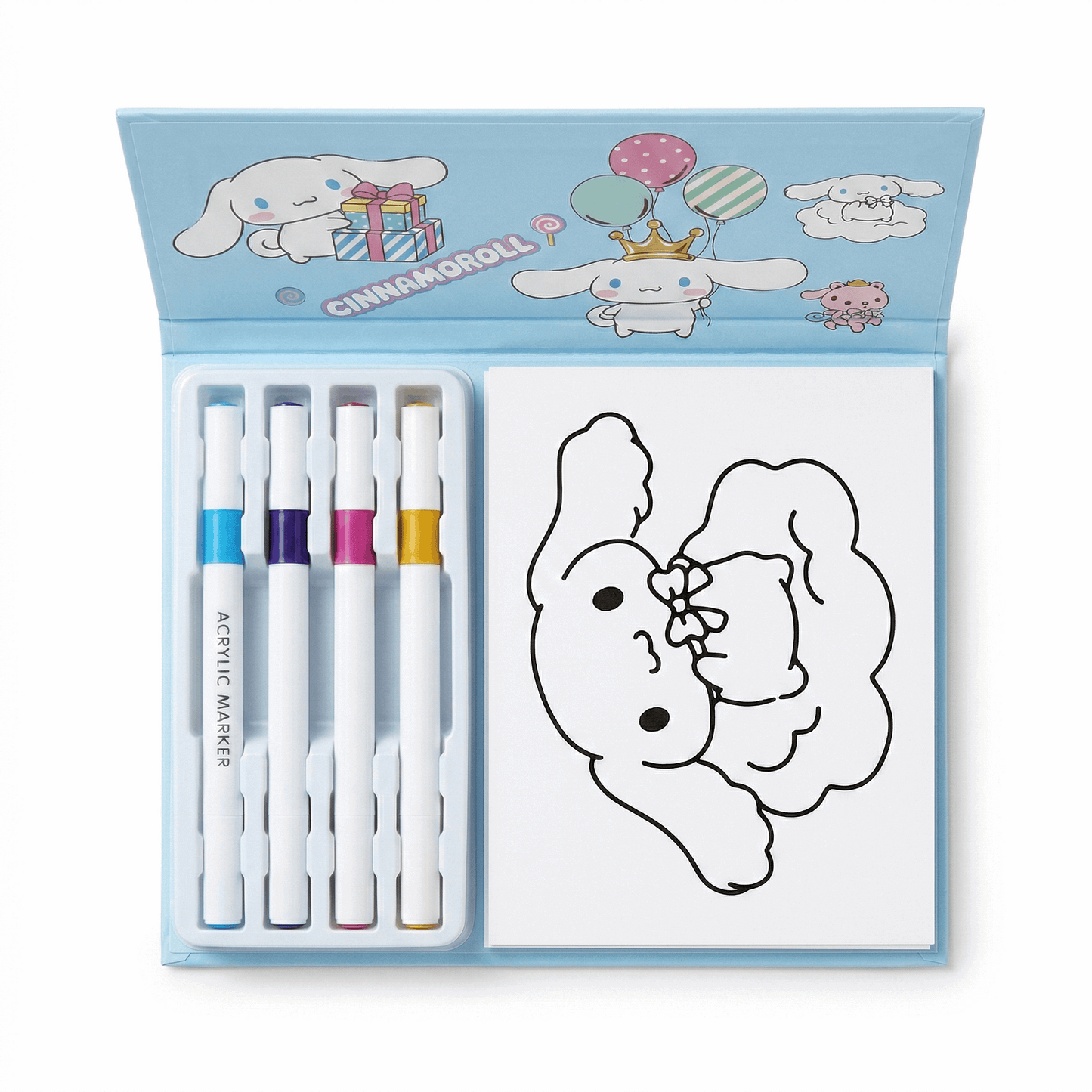 Coloring Cards Activity Set β 24 Cards with Acrylic Markers | Cinnamoroli - Kinder Kreato