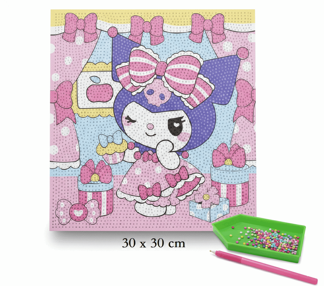 Diamond Painting Canvas Kit – 30×30 cm | Kuromi wink - Kinder Kreato