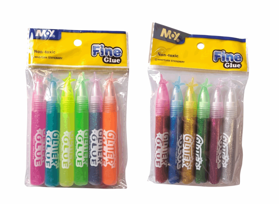 6 Pcs Glitter Glue Pack - Kinder Kreato