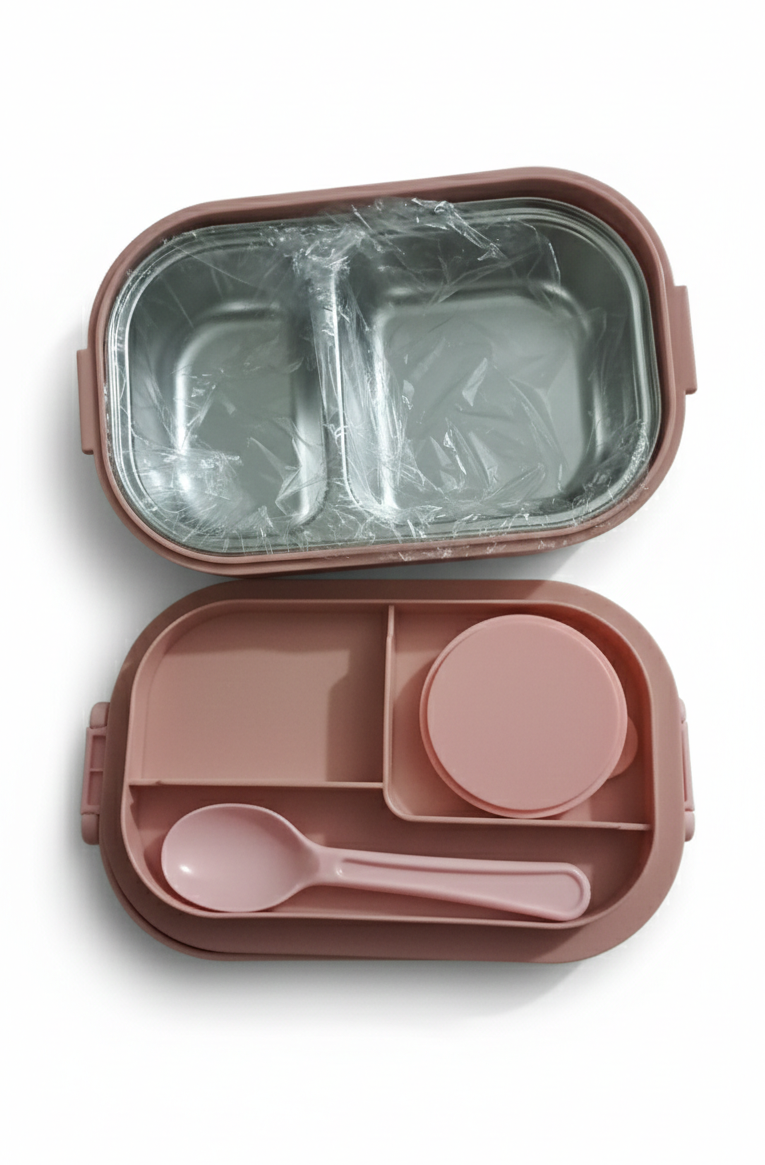 Plastic Lunch Box with Stainless Steel Interior
