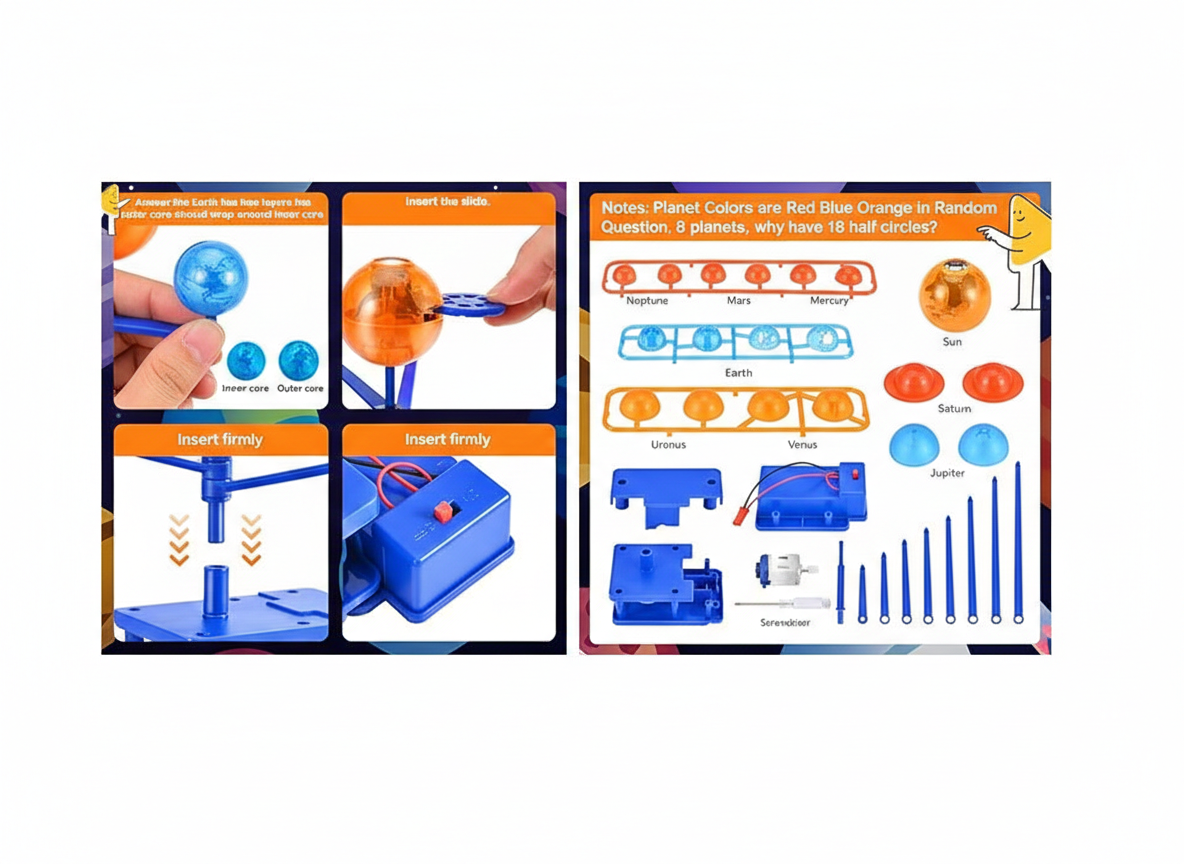 STEM Science Kit – Rotating Planet Model | DIY Solar System Model Kit for Kids - Kinder Kreato