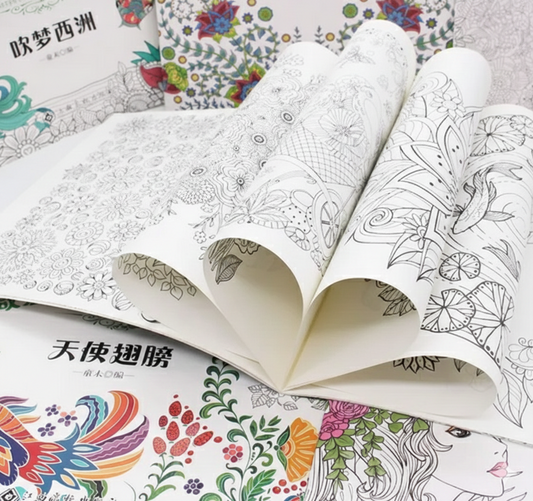 Colored Pencil Coloring Books β Set of 8 | Relax & Create Art - Kinder Kreato