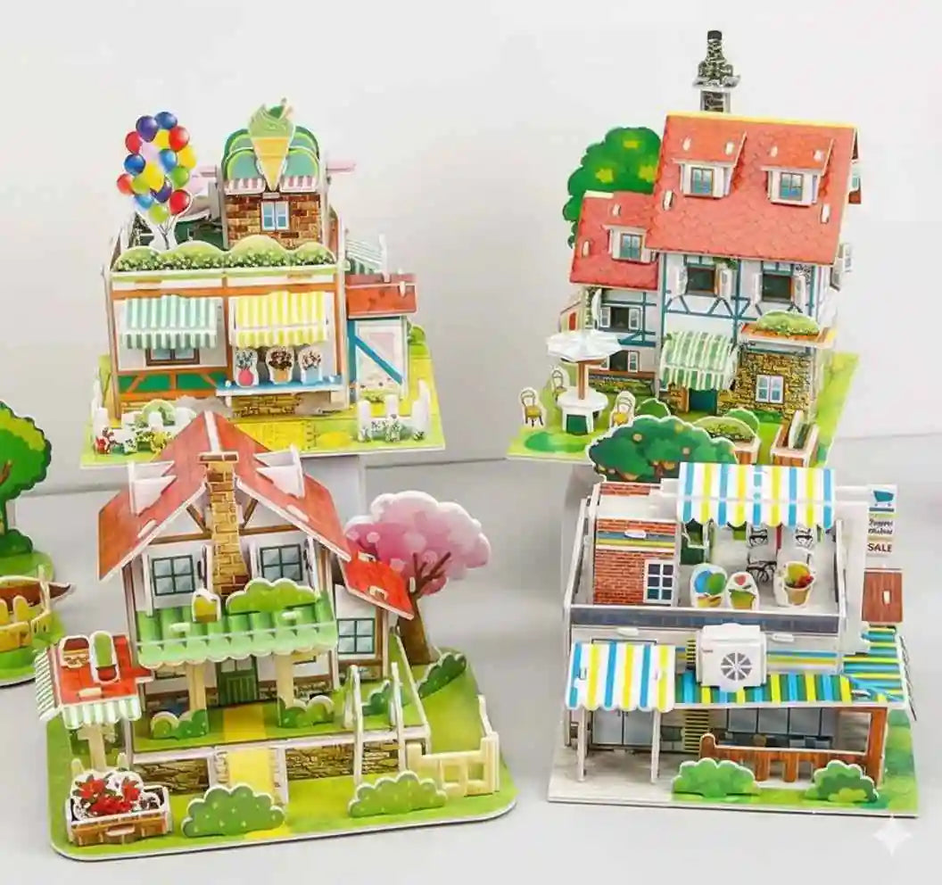3D DIY Puzzle Model House – Paper Jigsaw Building Kit - Kinder Kreato