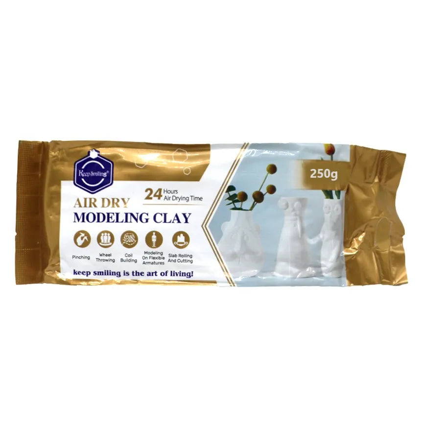 Keep Smiling Air Dry Modelling Clay 250g - White - Kinder Kreato