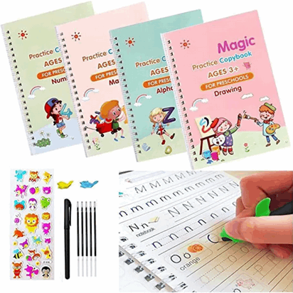 Original Sank Magic Practice Copybooks – Set of 4 Reusable Books - Kinder Kreato
