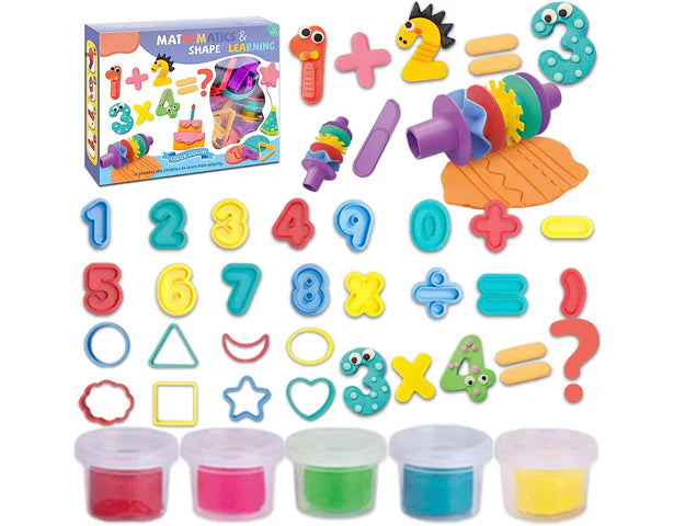 Kids Play Dough Mathematics & Shape Learing Tools Set