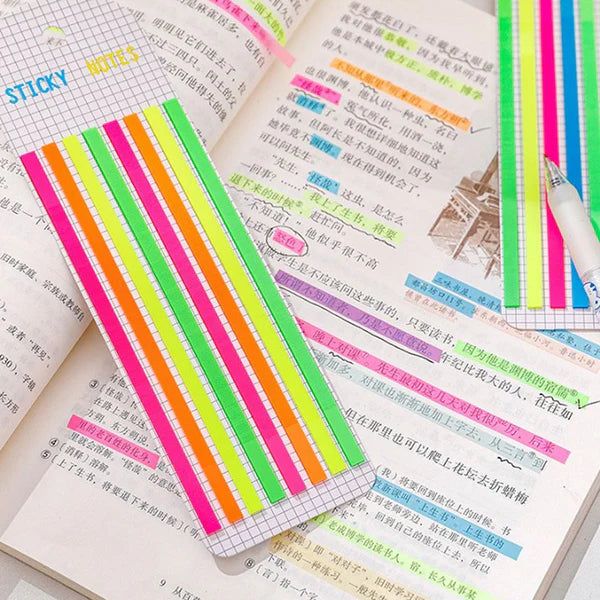 Rainbow Long Translucent Highlighter - Sticky Notes - Kinder Kreato
