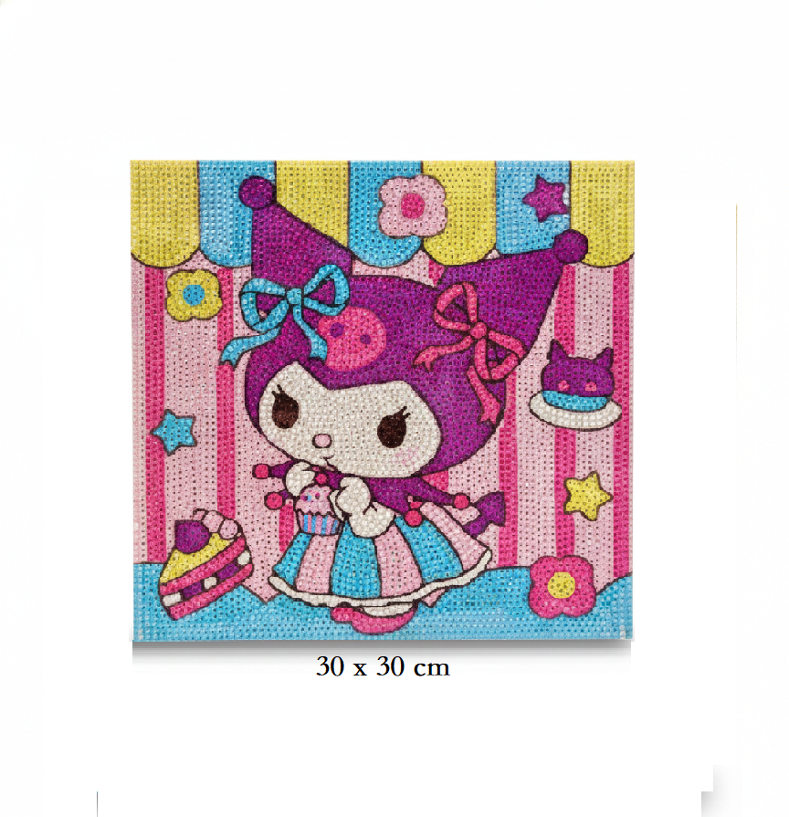 Diamond Painting Canvas Kit – 30×30 cm | Kuromi Princess - Kinder Kreato