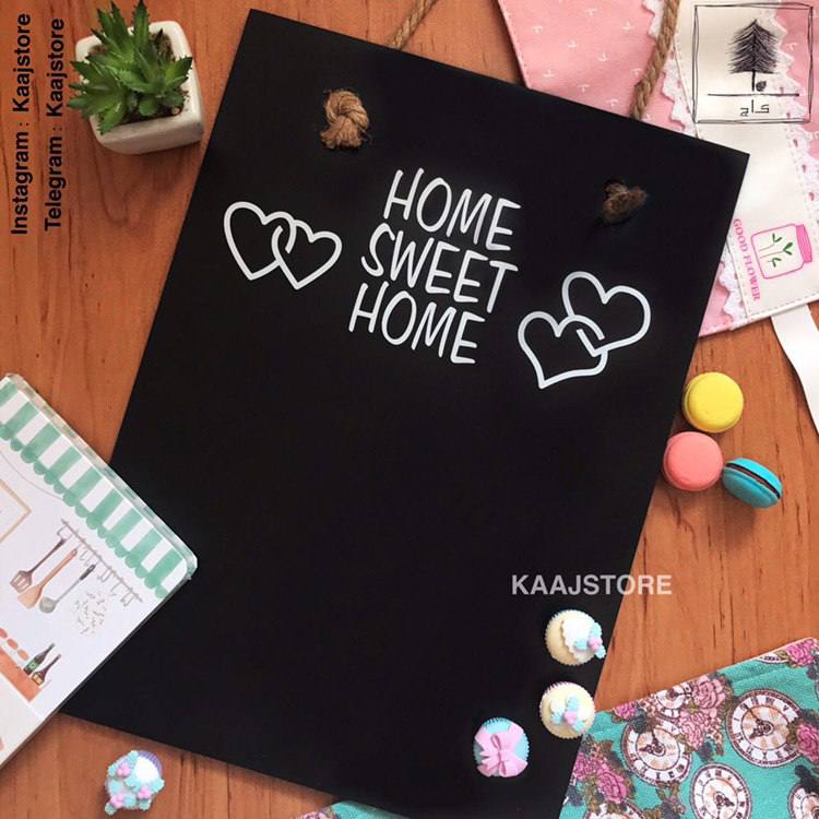 Wooden Chalkboard Sign “Home Sweet Home“, Black - Kinder Kreato