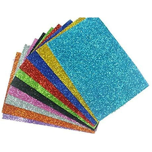 Glitter Foamic Sheets A4 Size Mix colour-Pack of 10 - Kinder Kreato