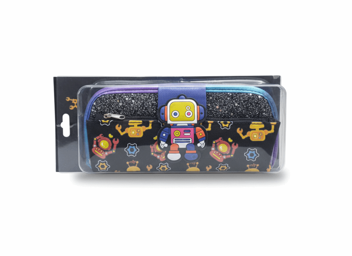 fancy robot stationery Pouch - Kinder Kreato