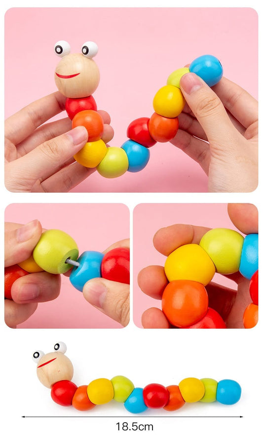 Baby Caterpillar Wooden Toy - Kinder Kreato