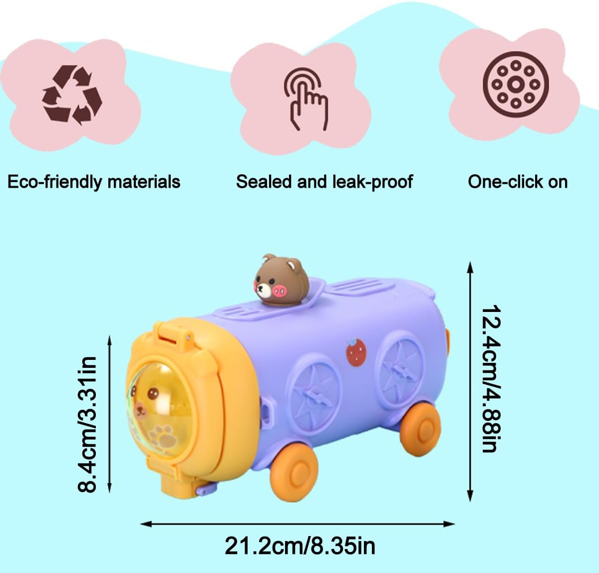 500ml Kids Water Bottle – Train Design, Leak-Proof with Adjustable Shoulder Strap - Kinder Kreato
