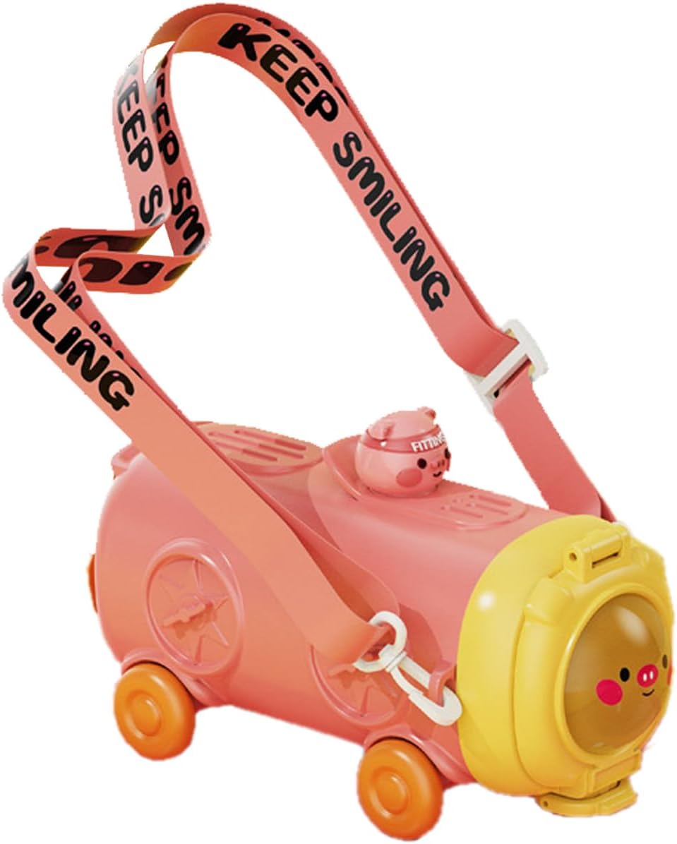 500ml Kids Water Bottle – Train Design, Leak-Proof with Adjustable Shoulder Strap - Kinder Kreato