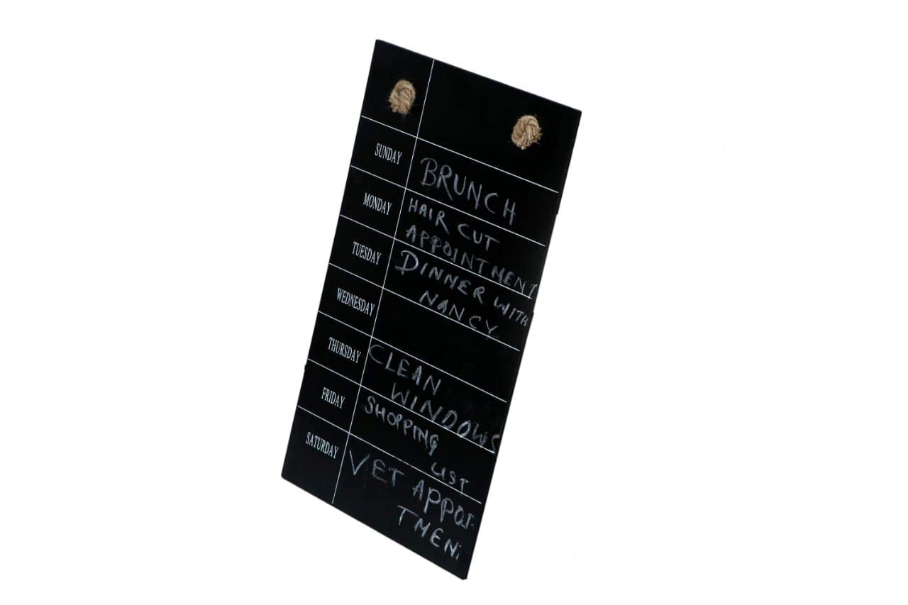Hanging Wooden Weekly Planner Calendar Chalkboard Blackboard - Kinder Kreato
