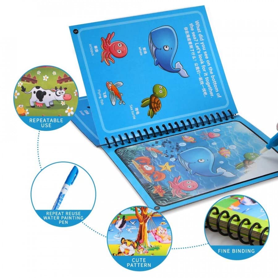 Magical Water Painting Book – Reusable Drawing Set - Kinder Kreato