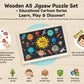 Solar System Transport Wooden A5 Jigsaw Puzzle Set for Kids - Kinder Kreato