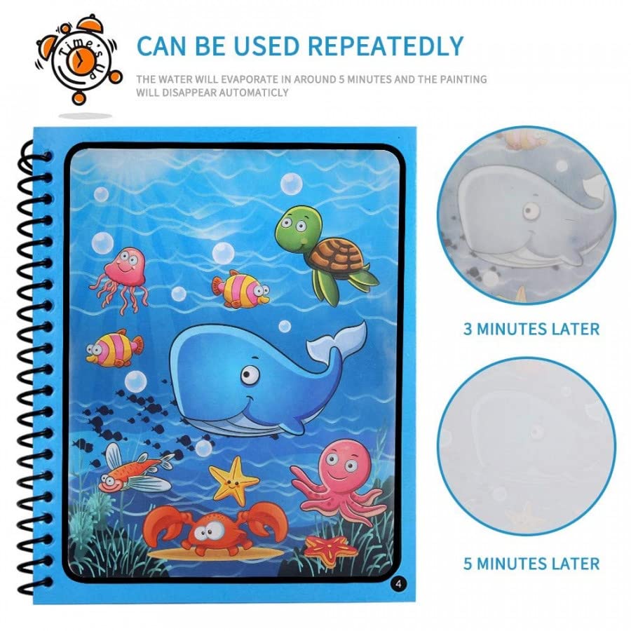 Magical Water Painting Book – Reusable Drawing Set - Kinder Kreato