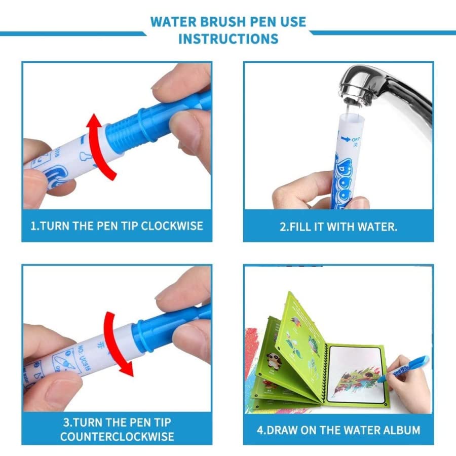 Magical Water Painting Book – Reusable Drawing Set - Kinder Kreato