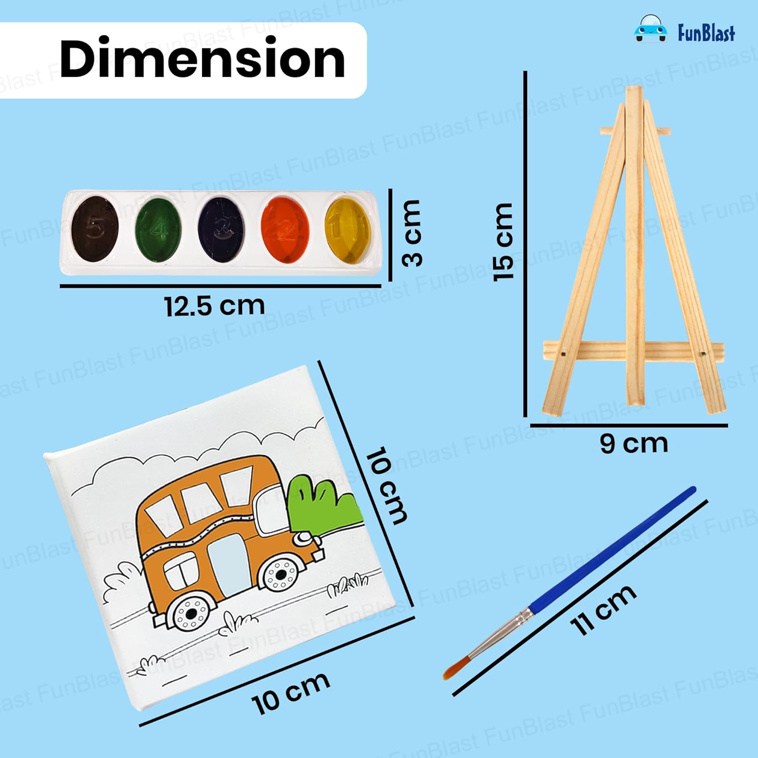DIY Canvas Painting Kit With Mini Easel Stand - Kinder Kreato