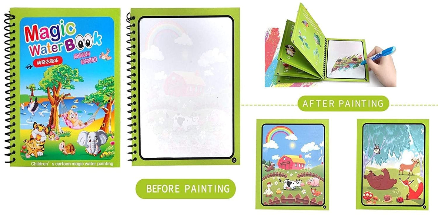 Magical Water Painting Book – Reusable Drawing Set - Kinder Kreato