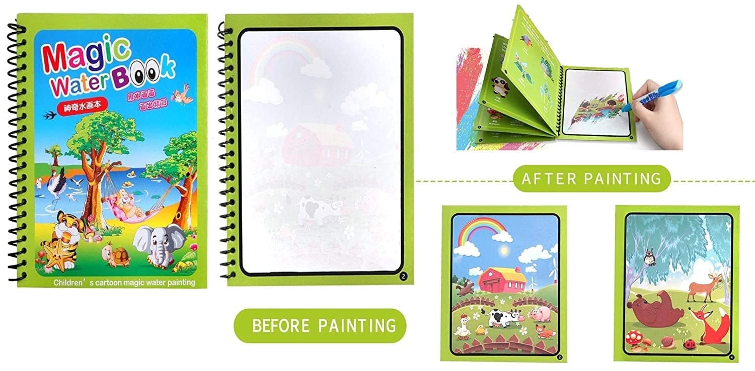 Magical Water Painting Book – Reusable Drawing Set - Kinder Kreato