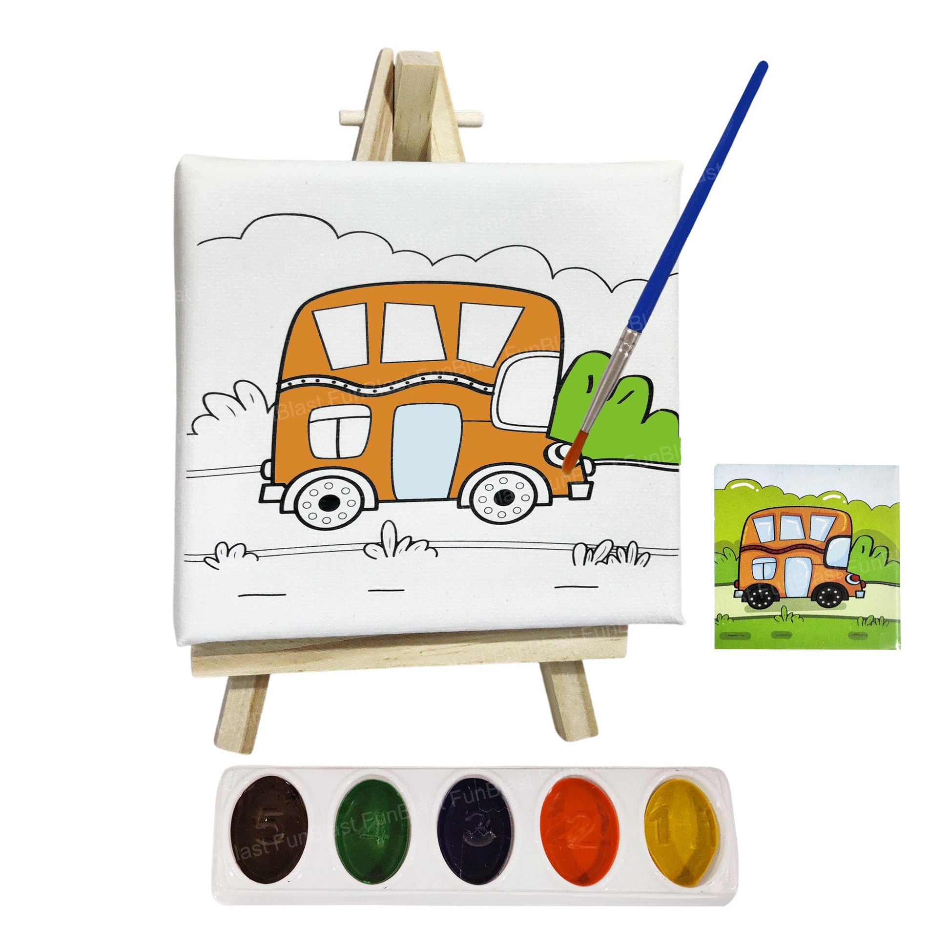 DIY Canvas Painting Kit With Mini Easel Stand - Kinder Kreato