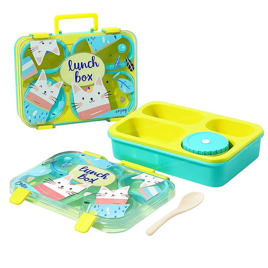 UV Printed 3-Grid Bento Lunch Box, BPA-Free – 950 ml - Kinder Kreato