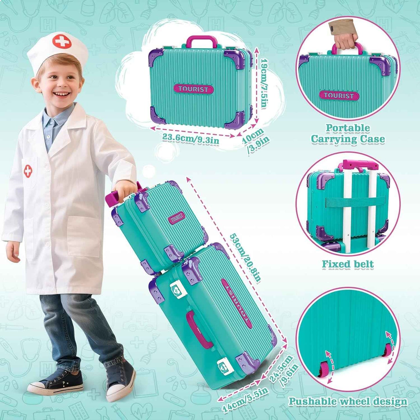 Doctor Trolley Medical Playset – Play Doctor Kit, Pretend Play Hospital Set