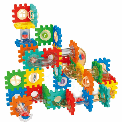 98 PCS Pipeline Rolling Block Set – 3D Maze Ball Race Track Building Kit - Kinder Kreato