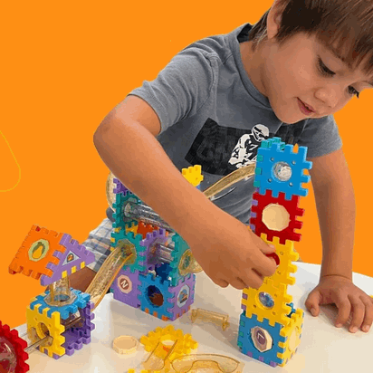 98 PCS Pipeline Rolling Block Set – 3D Maze Ball Race Track Building Kit - Kinder Kreato