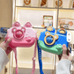 Camera-Shaped Water Bottle – 700ml Cartoon Straw Cup - Kinder Kreato