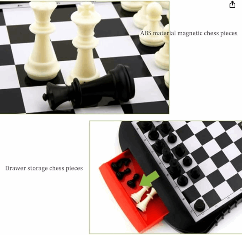 Chess Set Chess Board Plastic Chess Set with Storage Drawer - Kinder Kreato