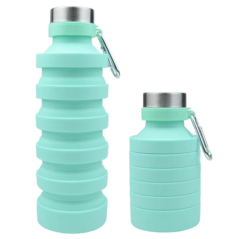 Collapsible Silicone Water Bottle – 500ml Foldable & BPA-Free Sports Bottle - Kinder Kreato