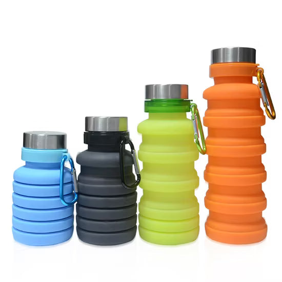 Collapsible Silicone Water Bottle – 500ml Foldable & BPA-Free Sports Bottle - Kinder Kreato