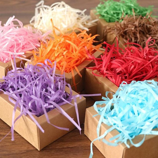 Colorful Shredded Paper Raffia – Decorative Gift Box & Basket Filler - Kinder Kreato