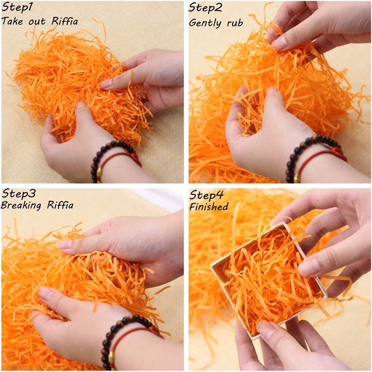 Colorful Shredded Paper Raffia – Decorative Gift Box & Basket Filler - Kinder Kreato