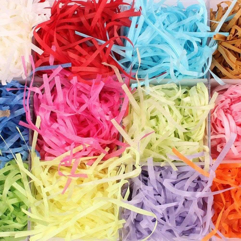 Colorful Shredded Paper Raffia – Decorative Gift Box & Basket Filler - Kinder Kreato