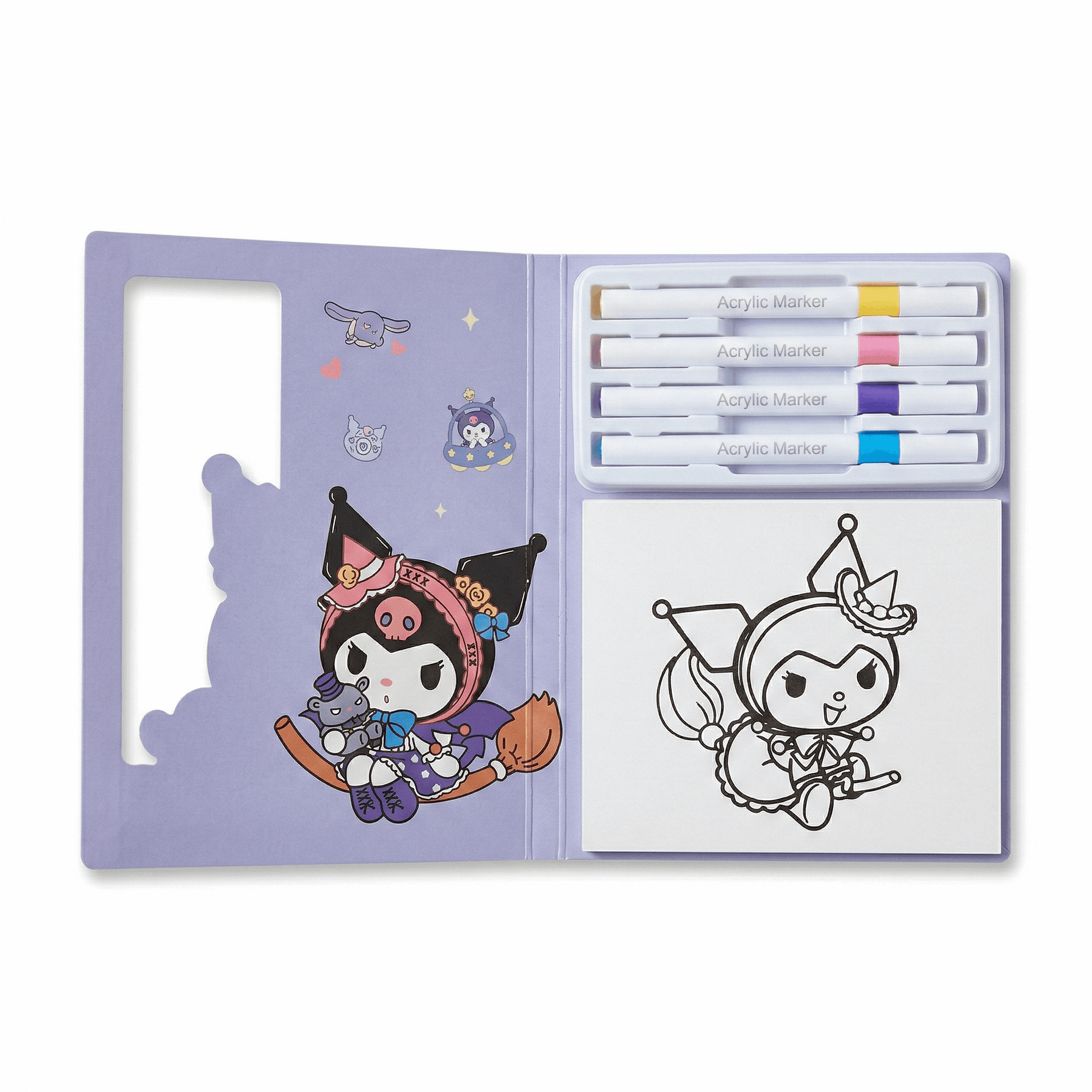 Coloring Cards Activity Set – 24 Cards with Acrylic Markers | Kuromi - Kinder Kreato