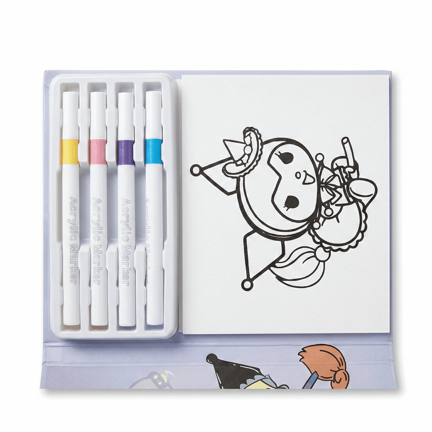 Coloring Cards Activity Set – 24 Cards with Acrylic Markers | Kuromi - Kinder Kreato