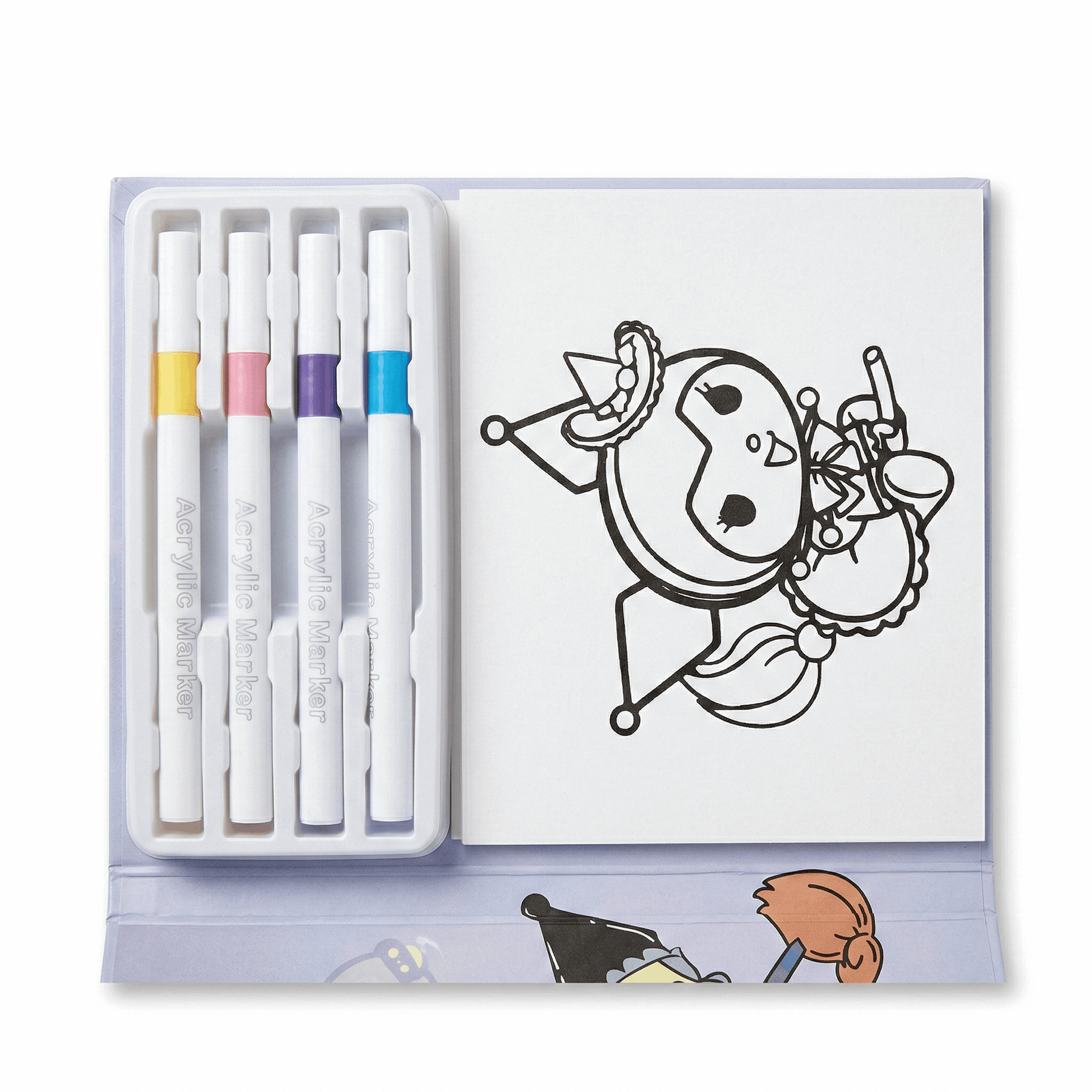 Coloring Cards Activity Set – 24 Cards with Acrylic Markers | Kuromi - Kinder Kreato
