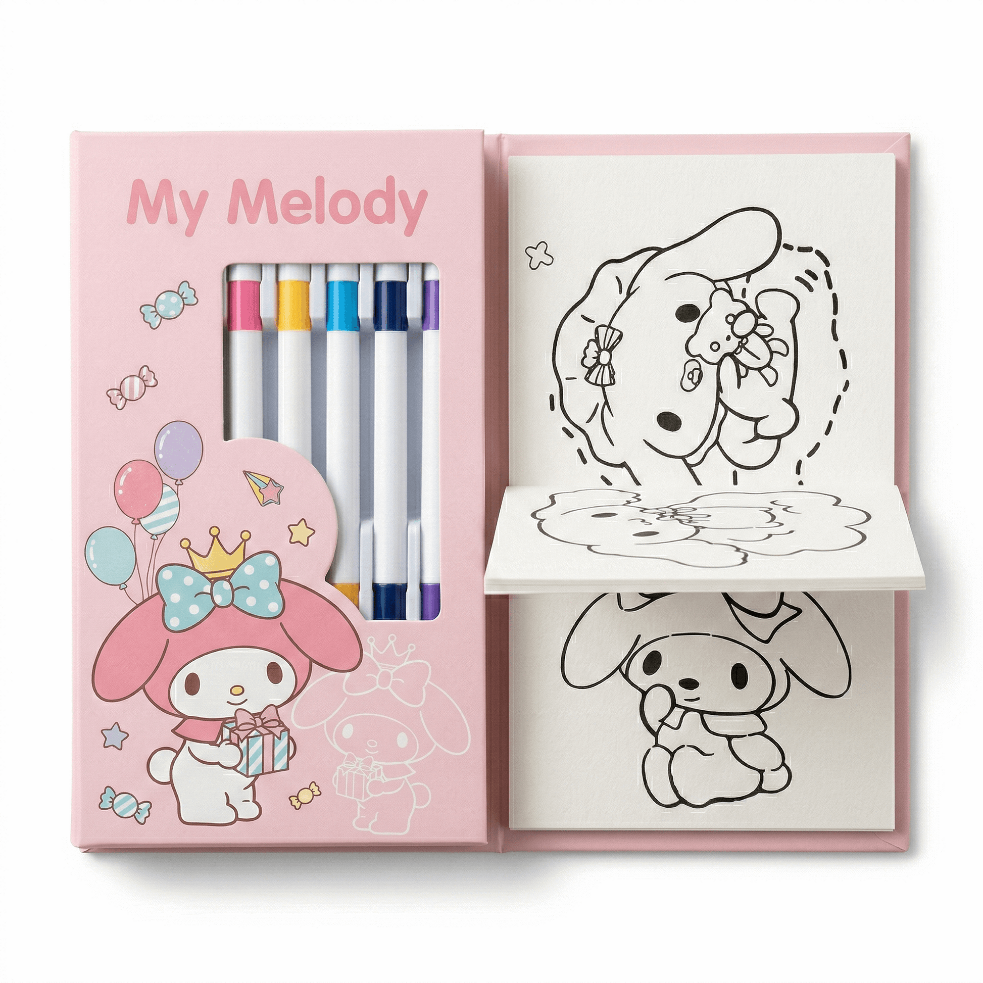 Coloring Cards Activity Set – 24 Cards with Acrylic Markers | Melody - Kinder Kreato