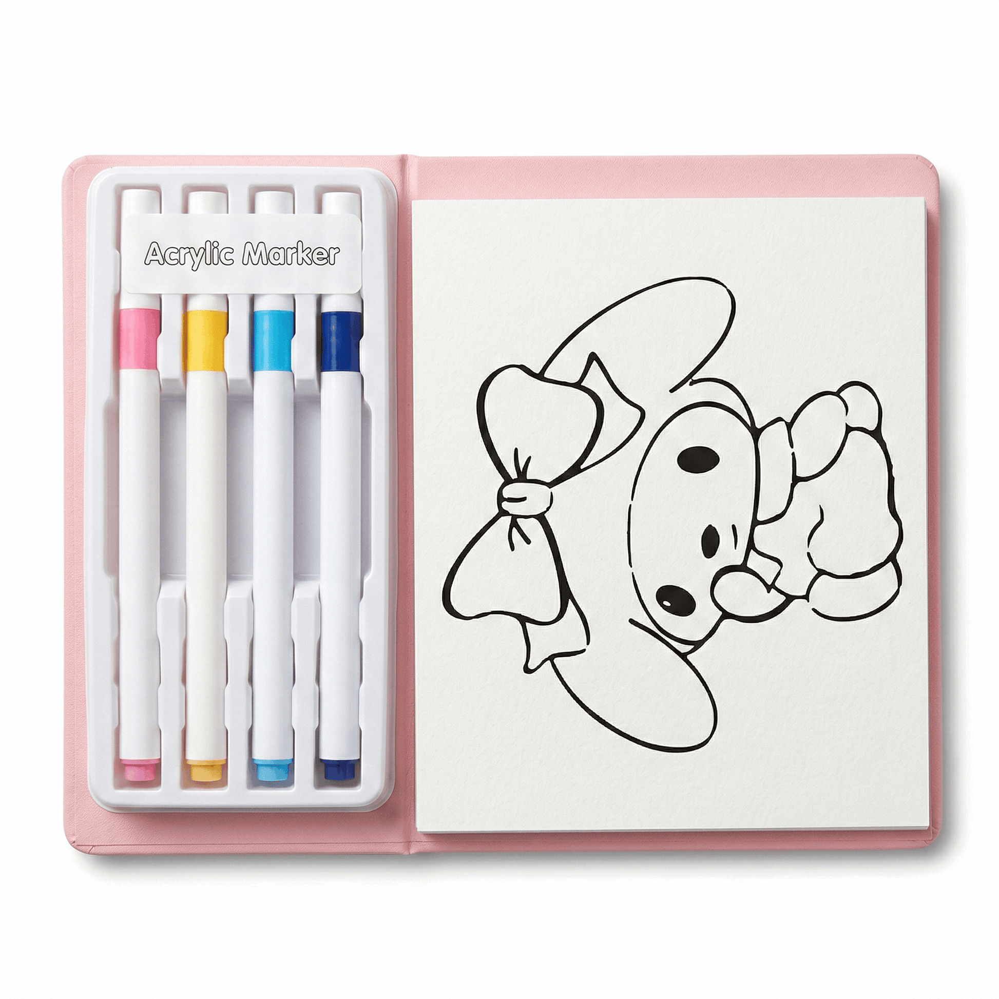 Coloring Cards Activity Set – 24 Cards with Acrylic Markers | Melody - Kinder Kreato