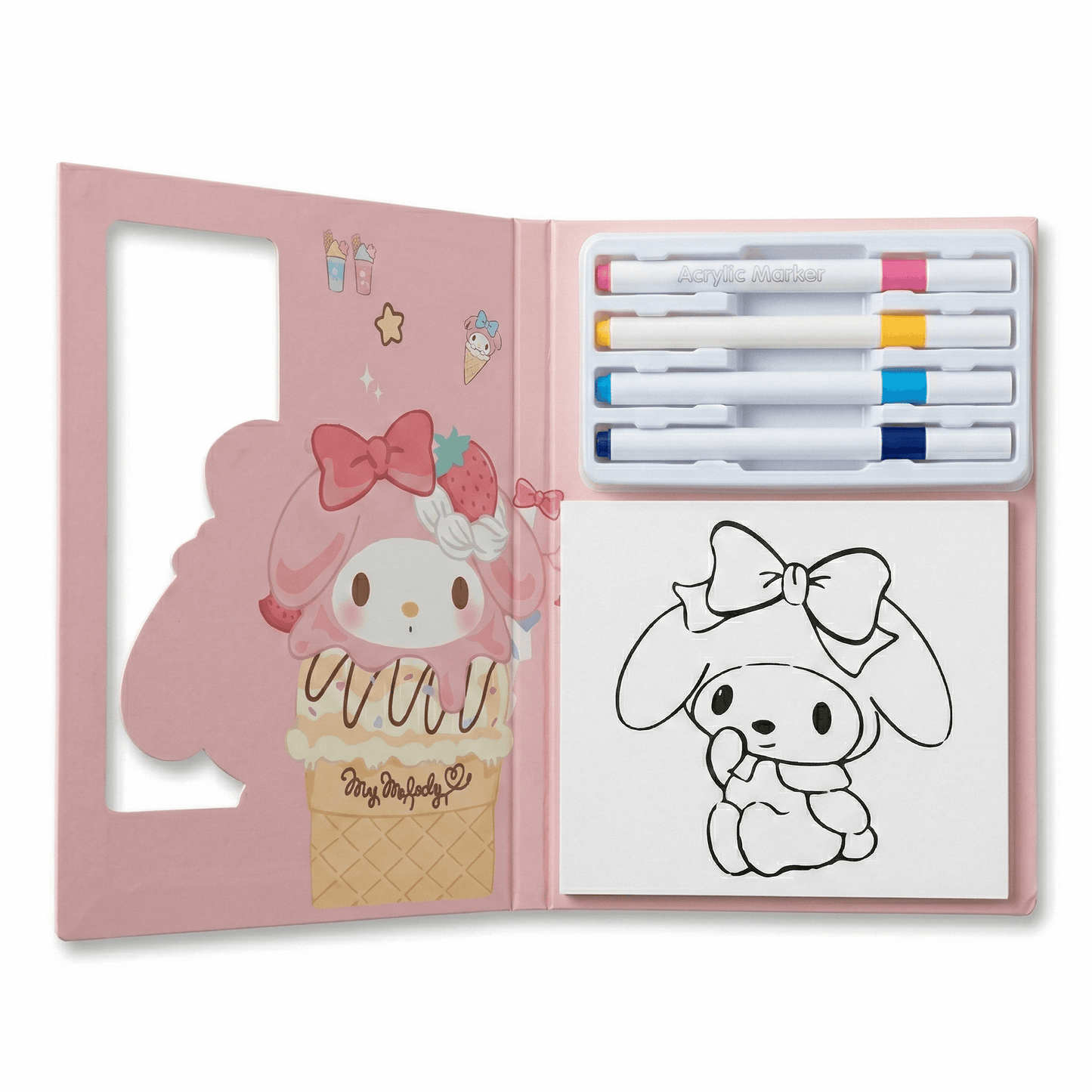 Coloring Cards Activity Set – 24 Cards with Acrylic Markers | Melody - Kinder Kreato