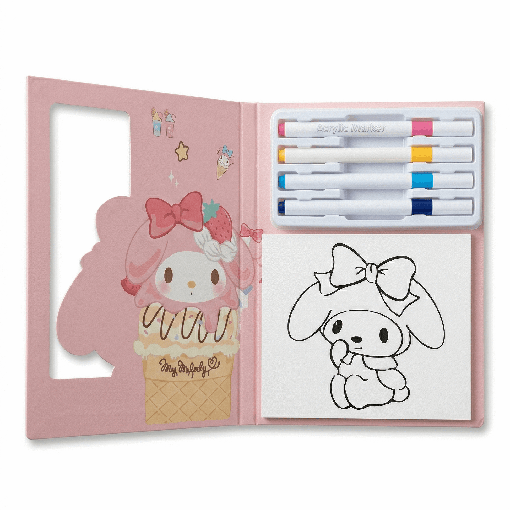 Coloring Cards Activity Set – 24 Cards with Acrylic Markers | Melody - Kinder Kreato