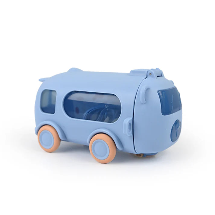 Cool Cute Bus Blue - Water Bottle - Kinder Kreato