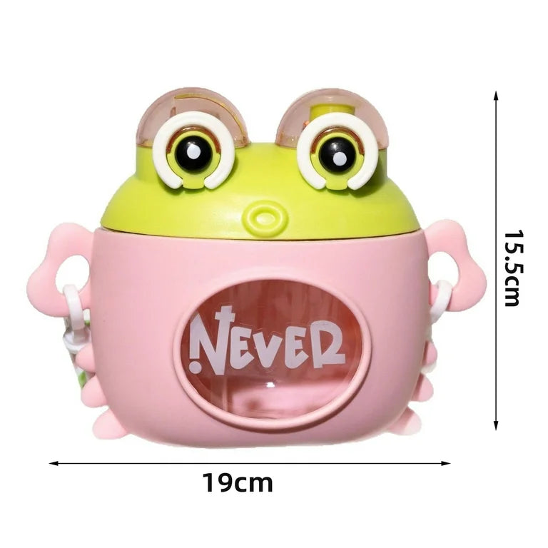 Creative Cartoon Crab Kids Water Bottle – 500ml Portable Straw Cup with Strap - Kinder Kreato