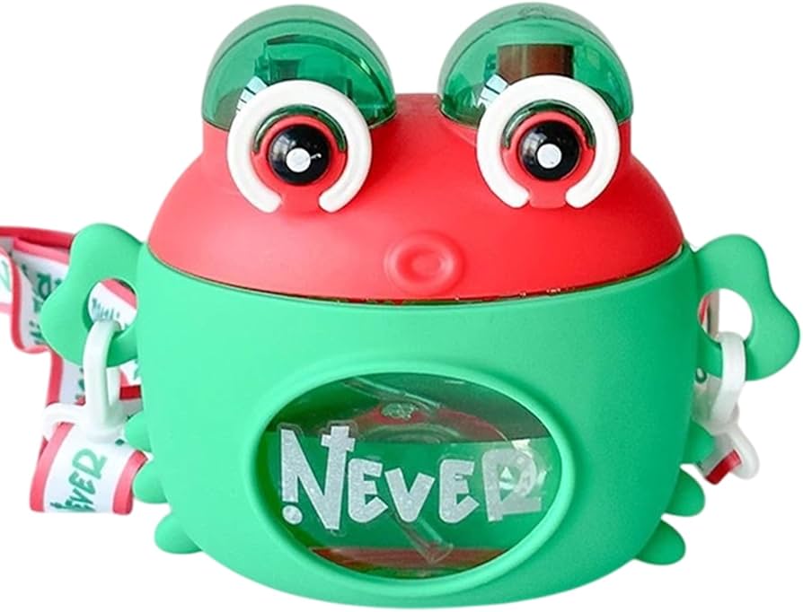 Creative Cartoon Crab Kids Water Bottle – 500ml Portable Straw Cup with Strap - Kinder Kreato